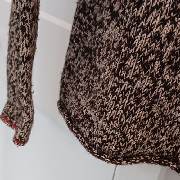 Gap Lambswool/Cotton Turtleneck Sweater Marled  Rolled Hem Size Medium - Picture 4 of 9